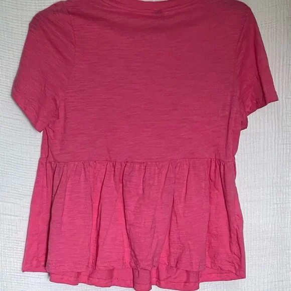 BUNDLE 3/$10!! SHEIN Pink Peplum Short Sleeve T-Shirt - Picture 2 of 5